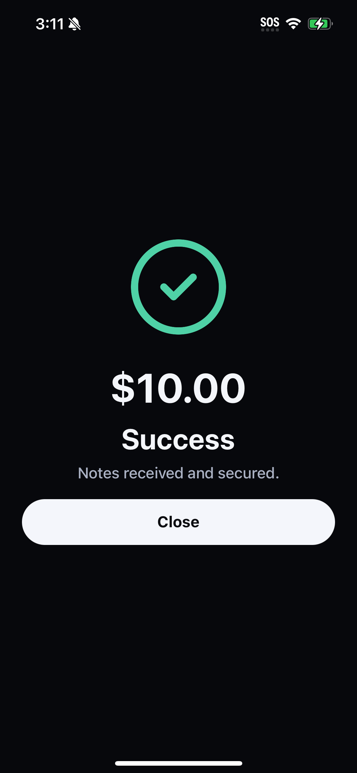 Recipient success confirmation